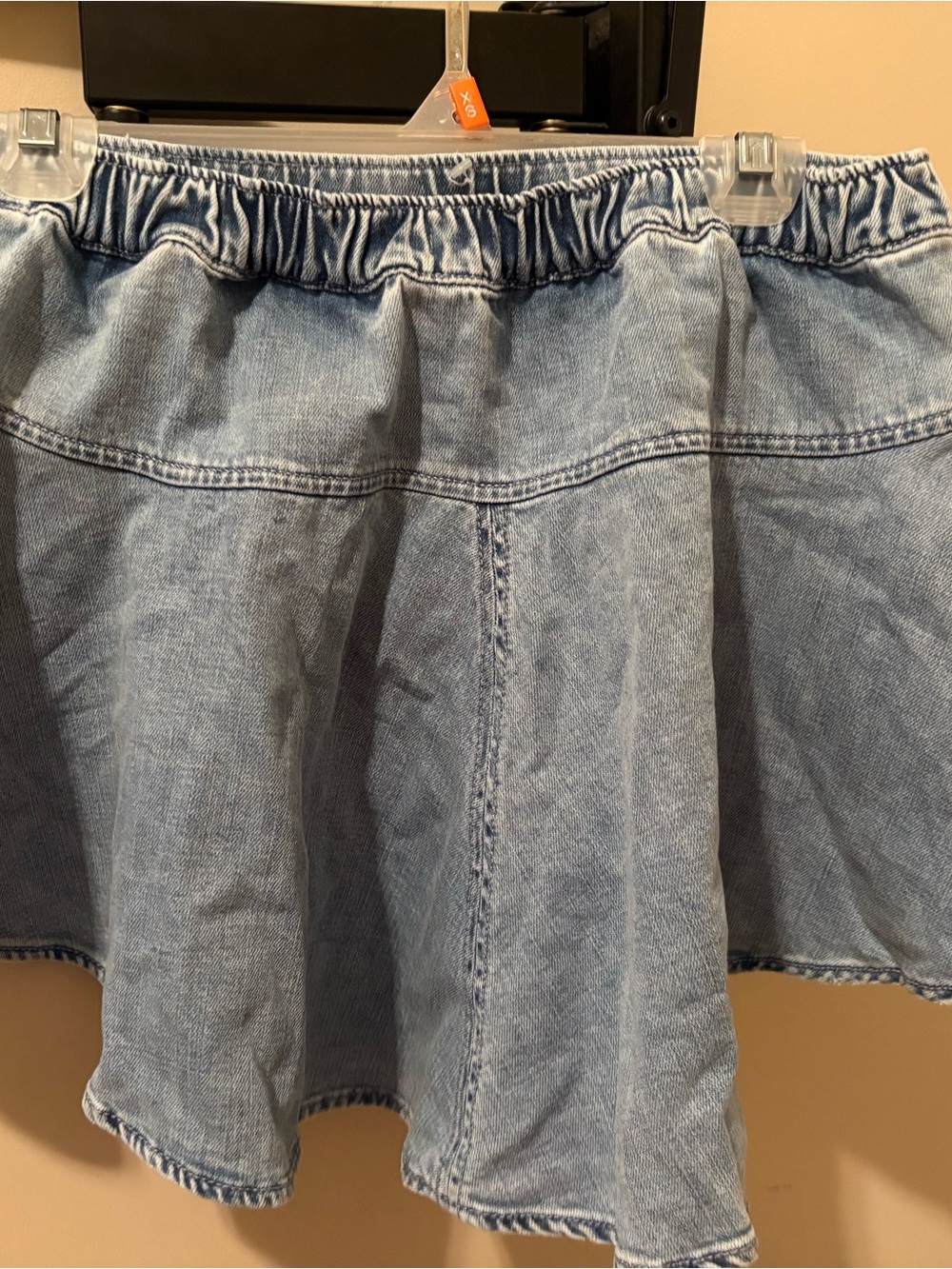 aerie Light Blue Denim Flared Skirt